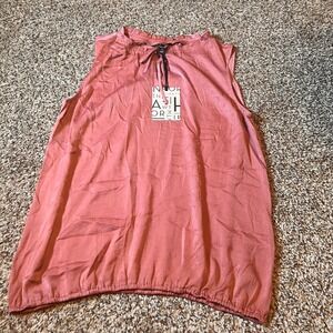 41 Hawthorn Sleeveless‎ Top Blouse Medium Coral Pink Drawstring Neckline Casual